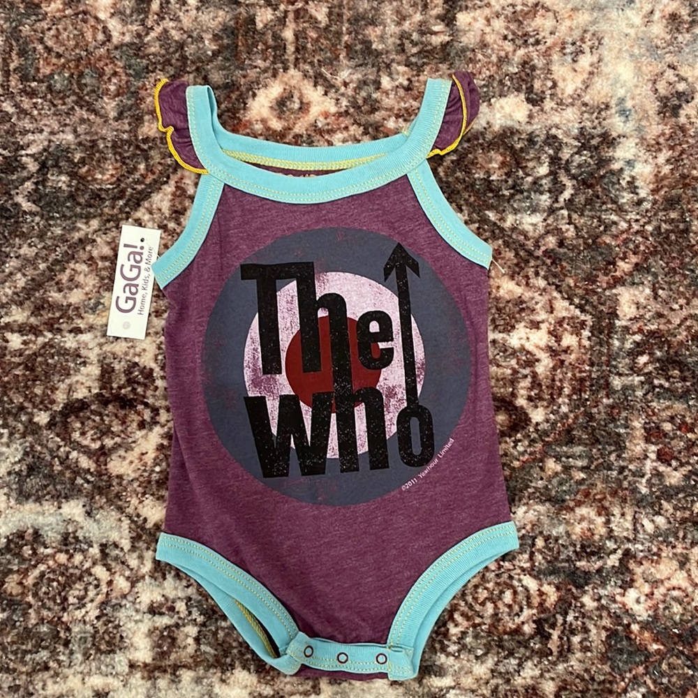 The Who Tank Style Bodysuit by Rowdy Sprout 3-6 month Vintage NWT